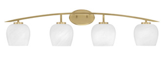 Kurve Four Light Bath Bar in New Age Brass (200|3724-NAB-4811)
