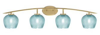 Kurve Four Light Bath Bar in New Age Brass (200|3724-NAB-4605)