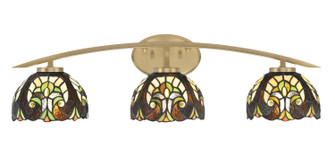 Kurve Three Light Bath Bar in New Age Brass (200|3723-NAB-9945)