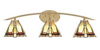 Kurve Three Light Bath Bar in New Age Brass (200|3723-NAB-9345)