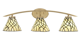 Kurve Three Light Bath Bar in New Age Brass (200|3723-NAB-9115)