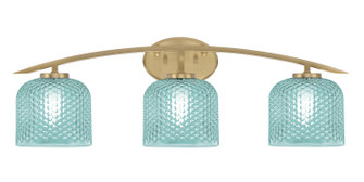Kurve Three Light Bath Bar in New Age Brass (200|3723-NAB-4615)