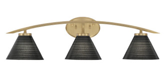 Kurve Three Light Bath Bar in New Age Brass (200|3723-NAB-4059)