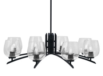 Kurve Eight Light Chandelier in Matte Black (200|3708-MB-4810)