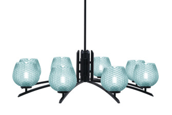Kurve Eight Light Chandelier in Matte Black (200|3708-MB-4605)
