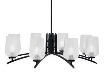 Kurve Eight Light Chandelier in Matte Black (200|3708-MB-4250)