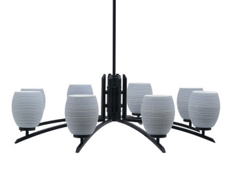 Kurve Eight Light Chandelier in Matte Black (200|3708-MB-4022)