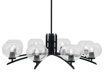 Kurve Eight Light Chandelier in Matte Black (200|3708-MB-202)