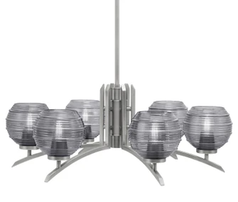 Kurve Six Light Chandelier in Graphite (200|3706-GP-5112)