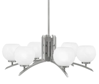 Kurve Six Light Chandelier in Graphite (200|3706-GP-4101)