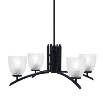 Kurve Four Light Chandelier in Matte Black (200|3704-MB-500)