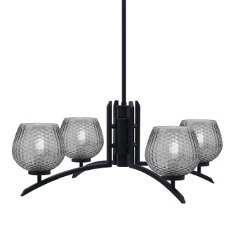 Kurve Four Light Chandelier in Matte Black (200|3704-MB-4602)