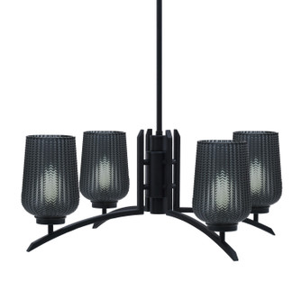 Kurve Four Light Chandelier in Matte Black (200|3704-MB-4252)
