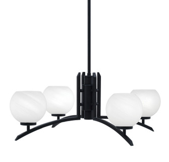 Kurve Four Light Chandelier in Matte Black (200|3704-MB-4101)