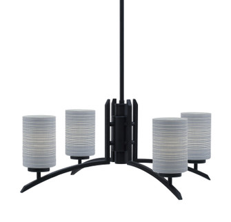Kurve Four Light Chandelier in Matte Black (200|3704-MB-4062)