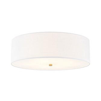 Textile Five Light Flush-Mount in Brushed Brass (102|FAB-9732-WHTE-BRSS)