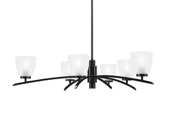 Kurve Six Light Chandelier in Matte Black (200|3746-MB-500)