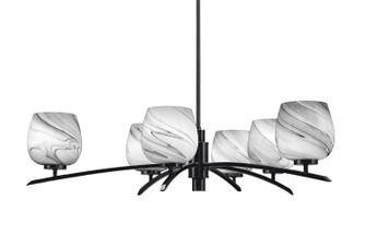 Kurve Six Light Chandelier in Matte Black (200|3746-MB-4819)