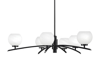 Kurve Six Light Chandelier in Matte Black (200|3746-MB-4101)