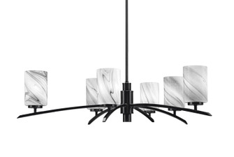 Kurve Six Light Chandelier in Matte Black (200|3746-MB-3009)