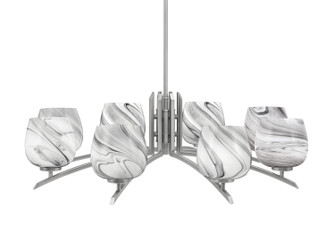 Kurve Eight Light Chandelier in Graphite (200|3708-GP-4819)