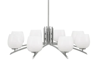 Kurve Eight Light Chandelier in Graphite (200|3708-GP-4811)