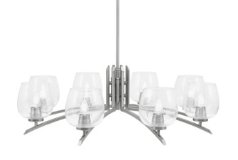 Kurve Eight Light Chandelier in Graphite (200|3708-GP-4810)