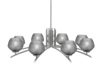 Kurve Eight Light Chandelier in Graphite (200|3708-GP-4622)