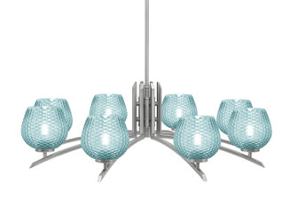 Kurve Eight Light Chandelier in Graphite (200|3708-GP-4605)