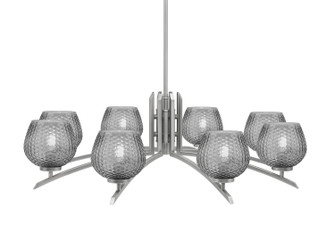 Kurve Eight Light Chandelier in Graphite (200|3708-GP-4602)