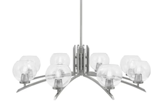 Kurve Eight Light Chandelier in Graphite (200|3708-GP-4100)