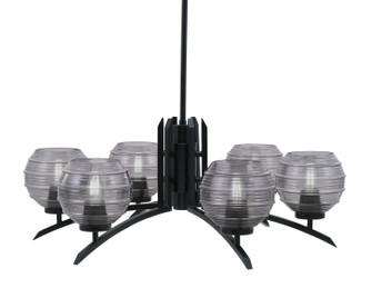 Kurve Six Light Chandelier in Matte Black (200|3706-MB-5112)