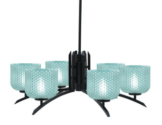 Kurve Six Light Chandelier in Matte Black (200|3706-MB-4615)