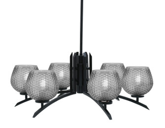 Kurve Six Light Chandelier in Matte Black (200|3706-MB-4602)