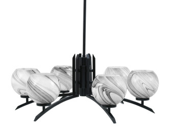 Kurve Six Light Chandelier in Matte Black (200|3706-MB-4109)