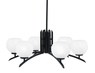 Kurve Six Light Chandelier in Matte Black (200|3706-MB-4101)