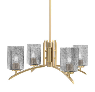 Kurve Four Light Chandelier in New Age Brass (200|3704-NAB-542)