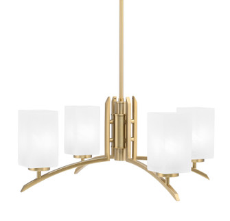 Kurve Four Light Chandelier in New Age Brass (200|3704-NAB-541)