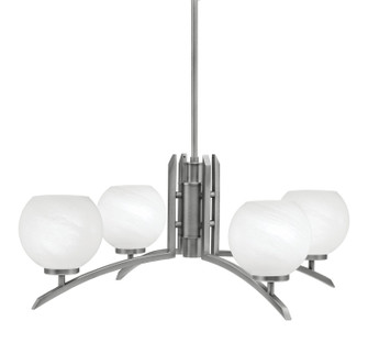 Kurve Four Light Chandelier in Graphite (200|3704-GP-4101)