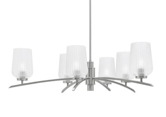 Kurve Six Light Chandelier in Graphite (200|3746-GP-4250)