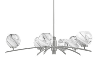 Kurve Six Light Chandelier in Graphite (200|3746-GP-4109)