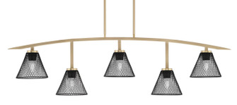 Kurve Five Light Bar in New Age Brass (200|3745-NAB-805-MB)