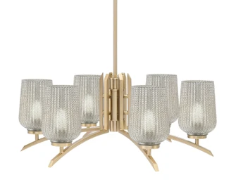 Kurve Six Light Chandelier in New Age Brass (200|3706-NAB-4253)
