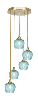 Empire Five Light Pendalier in New Age Brass (200|2145-NAB-4605)
