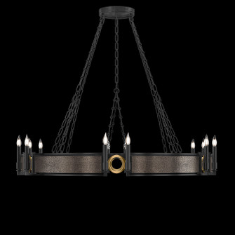 Mirage 12 Light Chandelier in Black Iron/Brass/Pebble (48|100048-111)