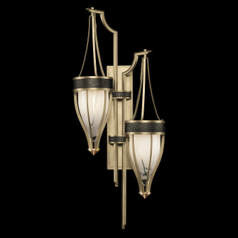 Mirage Two Light Wall Sconce in Soft Gold Leaf/Brass/Black Knight (48|100046-513)