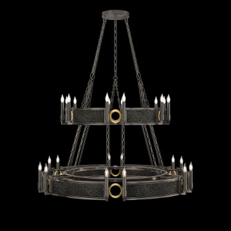 Mirage 24 Light Chandelier in Midnight Steel/Brass/Black Knight (48|100036-713)