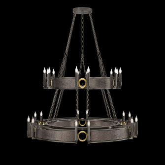 Mirage 24 Light Chandelier in Midnight Steel/Brass/Pebble (48|100036-711)