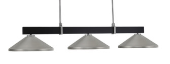 Wellington Three Light Billiard/Island in Matte Black & Graphite (200|1253-MBGP-424-GP)
