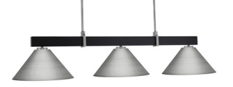 Wellington Three Light Billiard/Island in Matte Black & Graphite (200|1253-MBGP-420-GP)